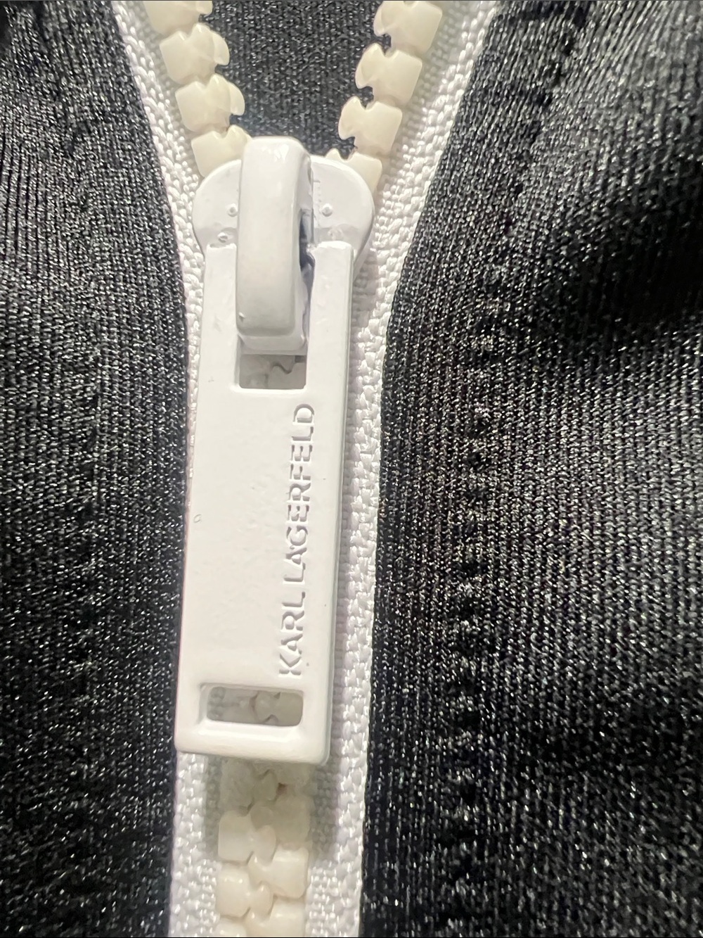 Karl Lagerfeld Black and White Zip-Front Track Jacket - Picture 6 of 10